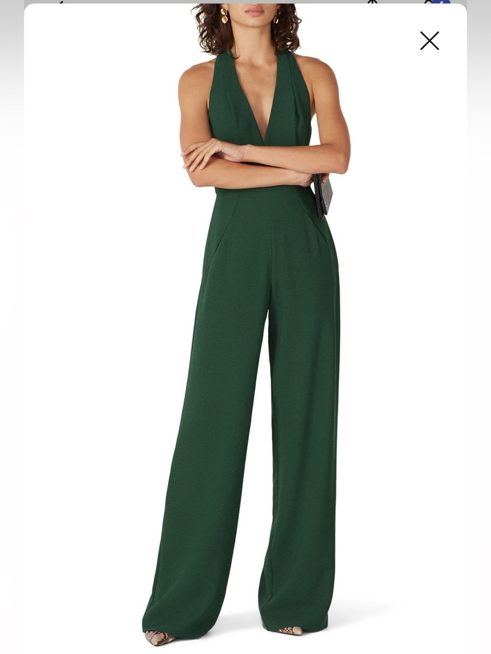 Black Halo Jordan Jumpsuit Green Sz 4
